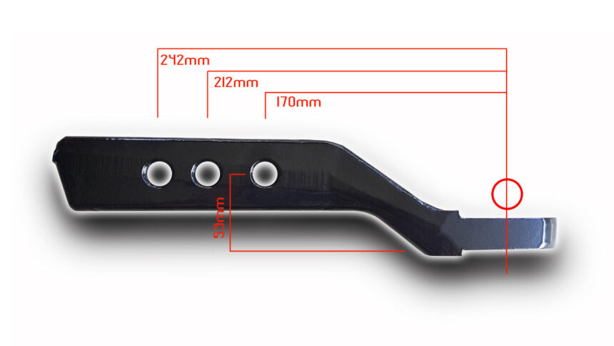 FORGED 7/8" hole Tow Tongue CUT (2 inch drop)
