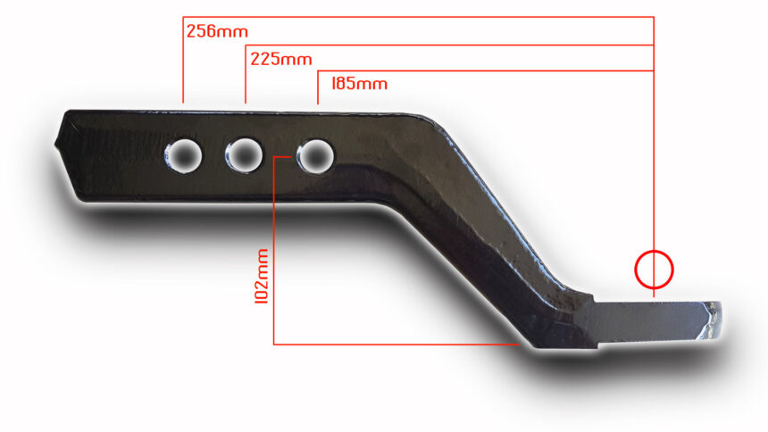FORGED 7/8" hole Tow Tongue CUT (4 inch drop)